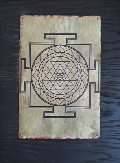Sri Yantra på metallplate 1